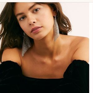 Free people dangle rhinestone earrings
